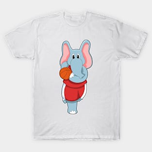 Elephant as Basketball player with Basketball T-Shirt